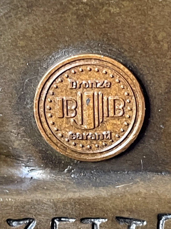 Image 1 of Patinierte Bronze-Hase-Skulptur, signiert Bizette, Art-déco-Stil – 16 cm