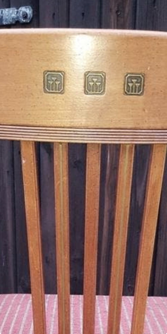 Image 1 of 4 fauteuils de salle à manger Schuitema Art Nouveau en cerisier