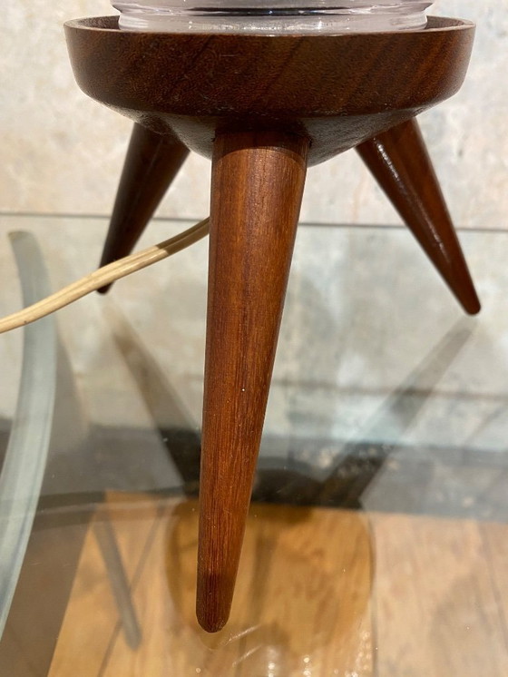 Image 1 of Vintage Tripod Lamp Teak 1950's