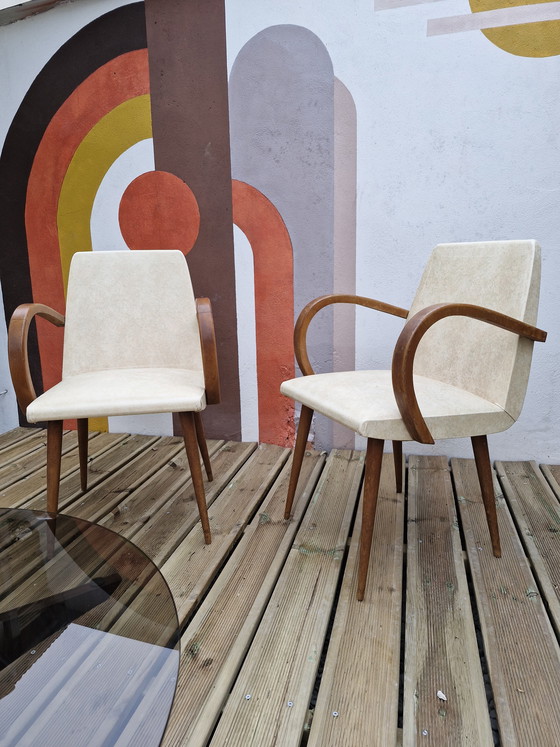 Image 1 of Paires de Fauteuils Bridges vintage 1960