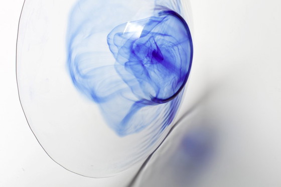 Image 1 of Vintage Blue Swirl Glass Fruit Bowl / Bormioli Rocco / Italy / 1990s