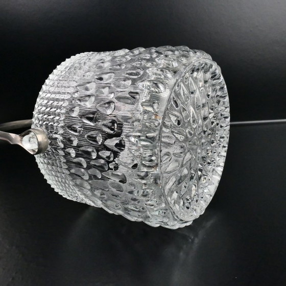 Vintage glass ice bucket drop pattern Teleflora France, Table accessories, Metal, Silver (photo 2 of 6)