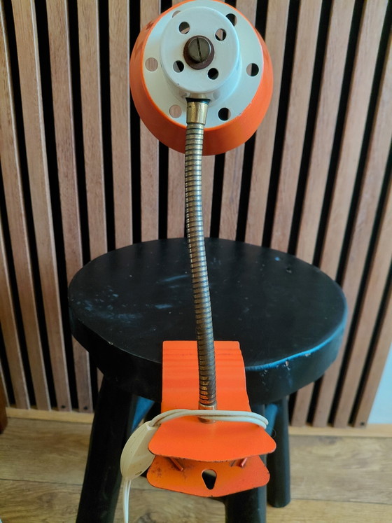 Retro Orange Desk Lamp 1970s Clip Lamp – Spot lights, Iron, Metal (photo 2 of 6)