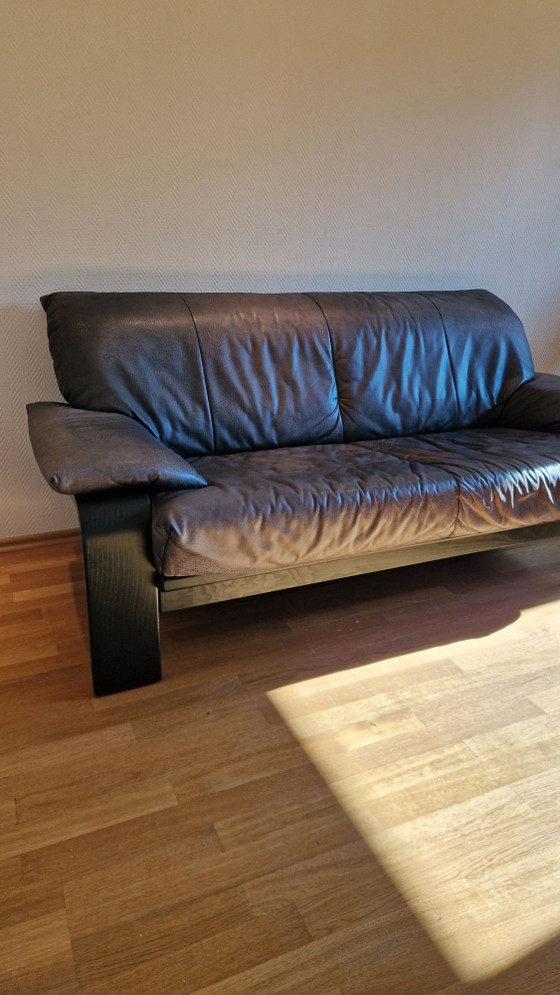 Rolf Benz per Musterring Divano in Pelle – Divani, Legno (photo 3 of 10)