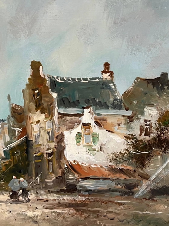 P. van Dinteren "Old Town". Oil on wood panel. – Paintings & Drawings (photo 3 of 8)