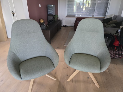 2x The Next Lounge High Rotatable di Andreu World – fauteuils, Textile, Wood