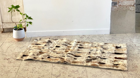 Image 1 of 1970s Leather Rug, Beige-Brown - 56 x 107cm