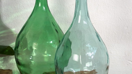 Antique glass vases (c.1920). Set of 2 pieces #49 (photo 3 of 10)