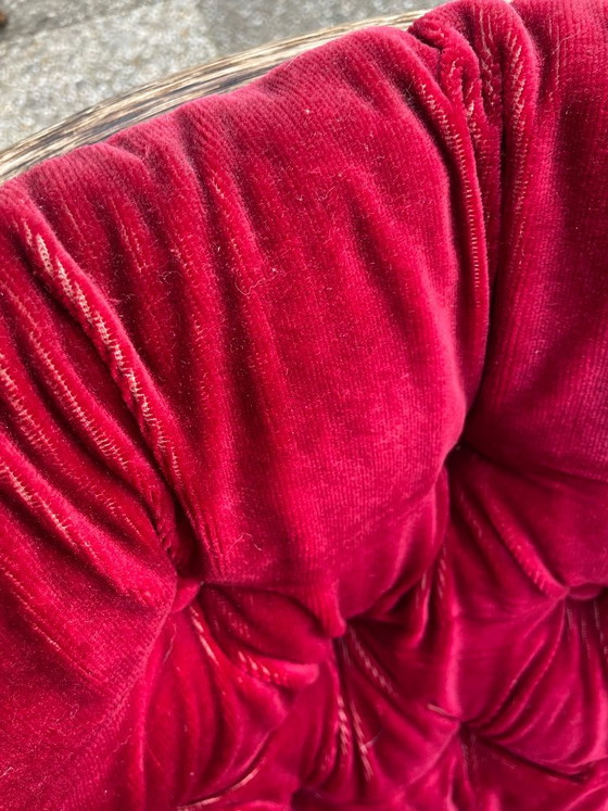 Sedia Rotonda Vintage Rattan Bambù Velluto – Poltrone, Velvet (photo 7 of 7)