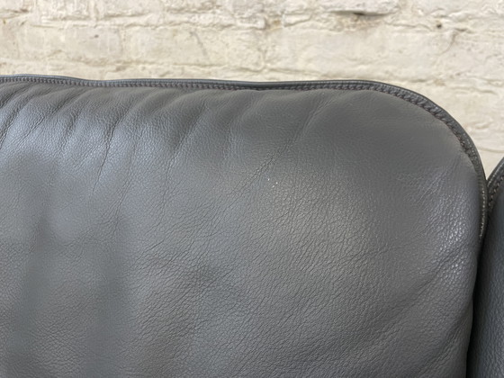 Image 1 of De Sede DS 61 Bank met poef grijs leer vintage