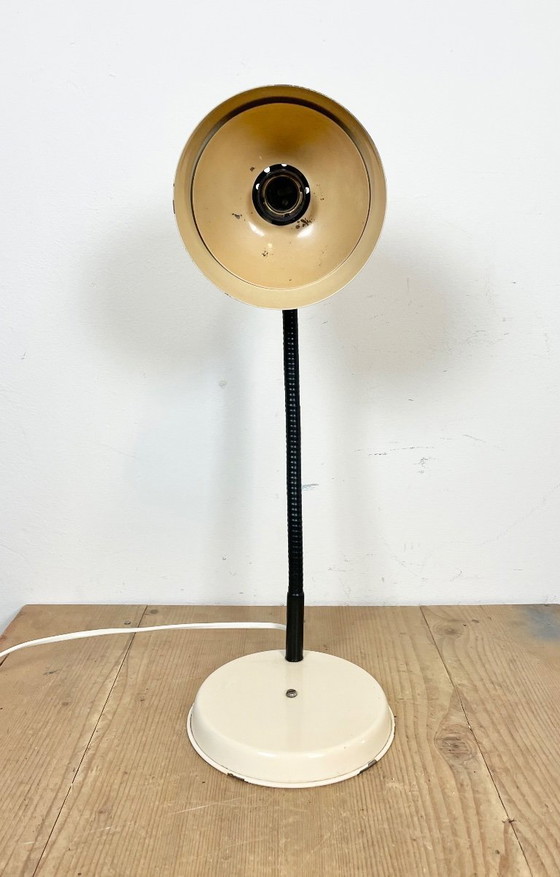 Image 1 of Beige Industrial Gooseneck Table Lamp, 1960s