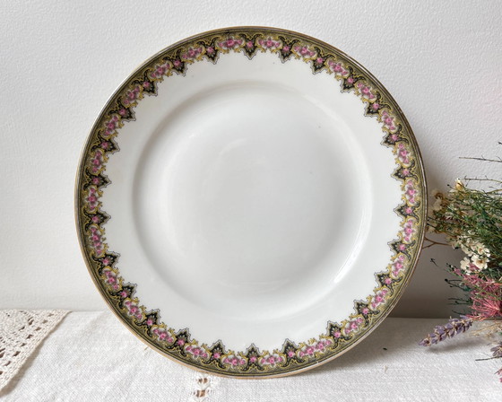 Vintage White Floral Porcelain Footed Platter, Made in France – Crockery (photo 6 of 8)