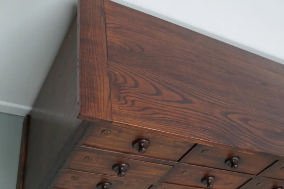 Image 1 of Sehr großer antiker Apothekerschrank/Kommode aus Hartholz, ca. 1900