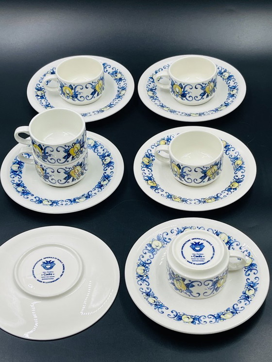 Image 1 of Set di 6 tazzine da caffè espresso e 6 piattini Villeroy & Boch – motivo Cadiz