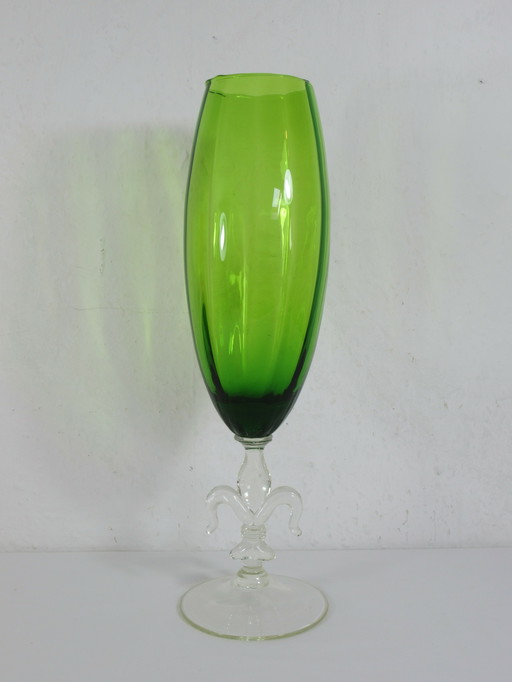 Italy, large, green, oversized glass vase