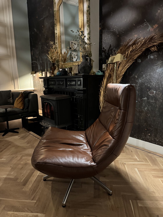 Image 1 of Fauteuil Reflex HE design cuir cognac