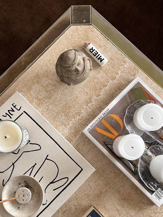 Image 1 of Vintage Fedam travertine coffee table