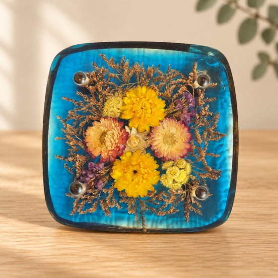 Sottopentola vintage in resina blu e fiori secchi – 17,5 cm – Accessori da tavola, Other (photo 2 of 9)