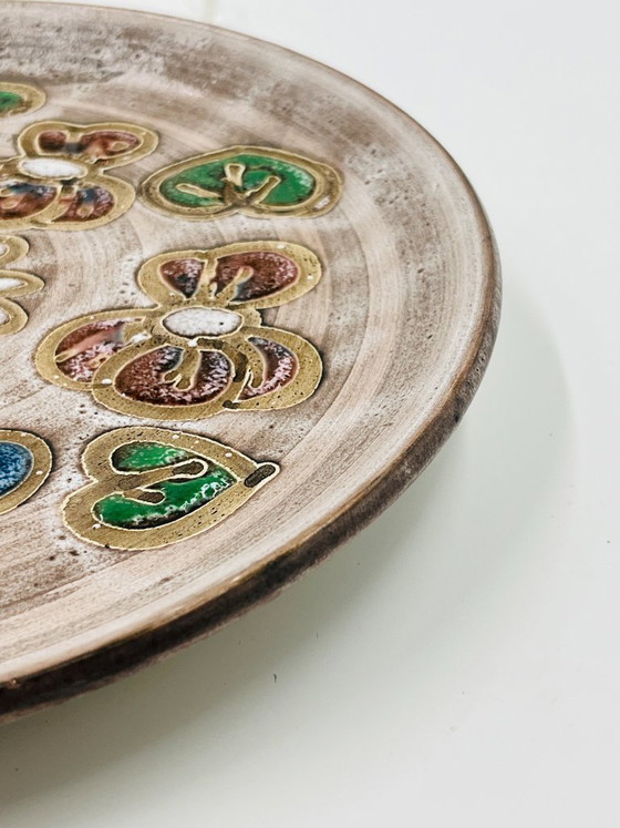 Image 1 of Piatto decorativo vintage in ceramica di Vallauris, firmato Lolo