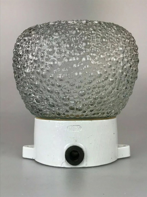 Lampe des années 50 60 Lampe murale Lampe de cave Céramique Verre Design 50s 60s