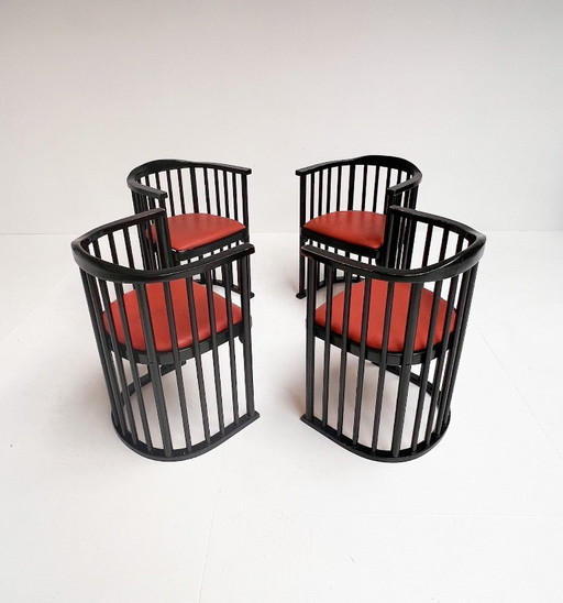 Conjunto de 4 sillas modelo 728 de Josef Hoffmann, 1906