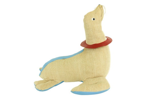 Image 1 of Großes therapeutisches Robben-Spielzeug aus Jute und Leder von Renate Müller, 1960er Jahre