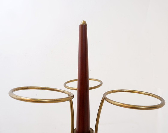Image 1 of Three-arm tripod floor lamp with opaline glass, attributed to Stilnovo - 1950s