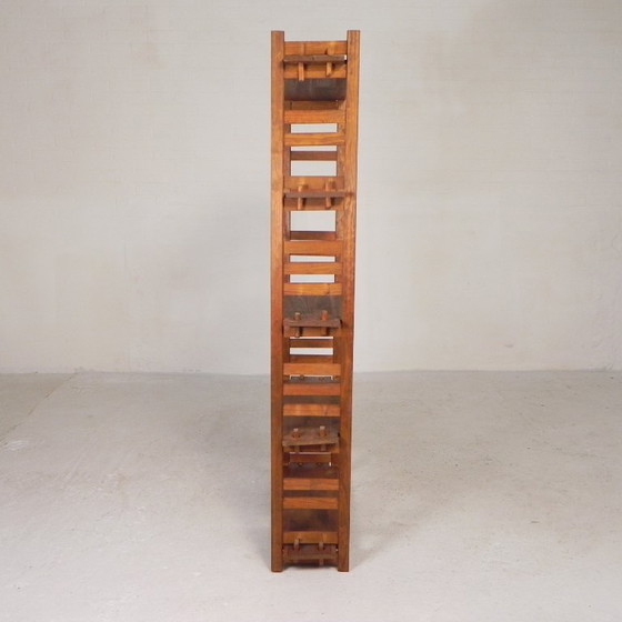 Dismountable wooden bookshelf, etagere, 1960s, Shelving unit, Brown, Vintage (photo 10 of 15)