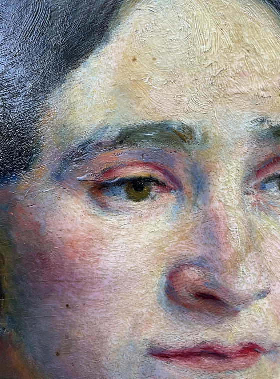 Modernist Female Portrait, Oil on Wood Panel, Circa 1930 – Paintings & Drawings (photo 5 of 10)
