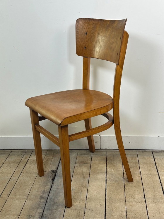 Image 1 of Lot de 6 chaises Bistrot Thonet vintage en bois 1960'S