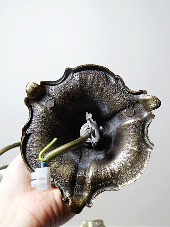 Image 1 of Lustre Hollywood Regency Art Déco vintage 80-90 Bronze Mariner Coquillages