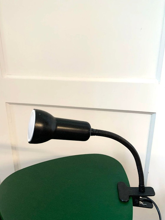 Image 1 of Black clamp spotlight with flexible arm – 80s style