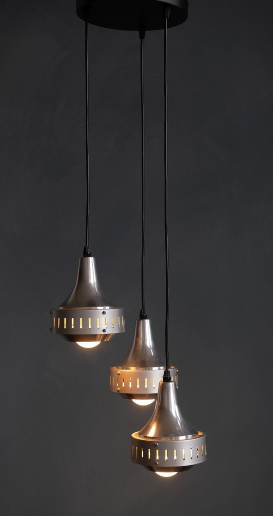 Image 1 of Lampada a sospensione vintage a cascata in argento di Lakro Amstelveen