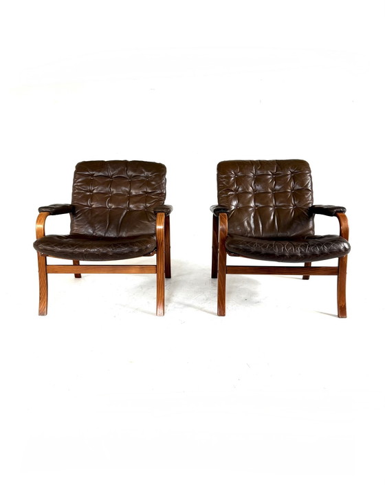 Image 1 of 2x vintage fauteuil, Göte Möbler, Nassjö Zweden, jaren ‘70