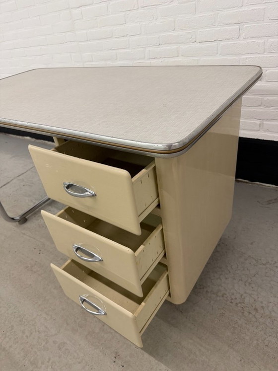 Image 1 of Vintage tubular frame Maquet desk, doctor's office