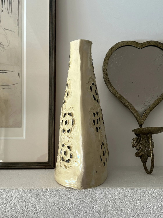 Vase en céramique fait main signé - vintage 20e siècle – Porcelaine (photo 6 of 9)