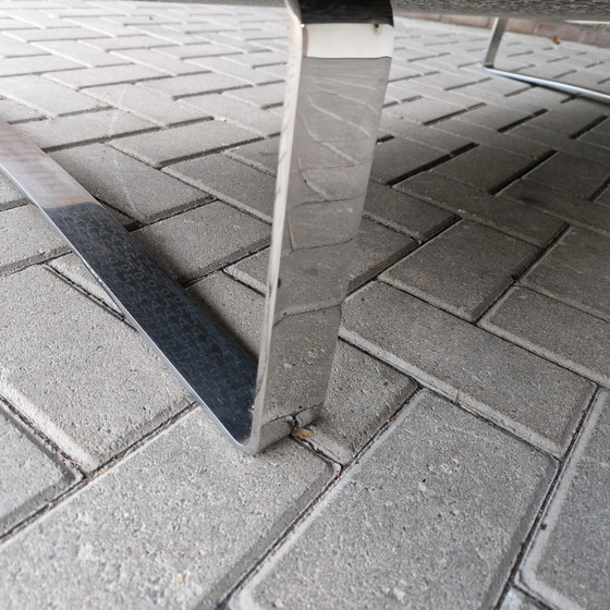 Image 1 of Artifort Kho Liang C684 blauw leren driezitsbank design bank gecappitioneerd