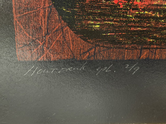 Image 1 of Dianne Bakker - Grande gravure sur bois - Amor Gignit Amorem