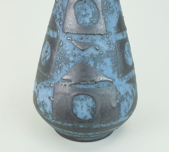 Image 1 of vase carstens decor ankara bleu gris glacure metallique no. 1218-29 céramique du milieu du siècle 1960 WGP