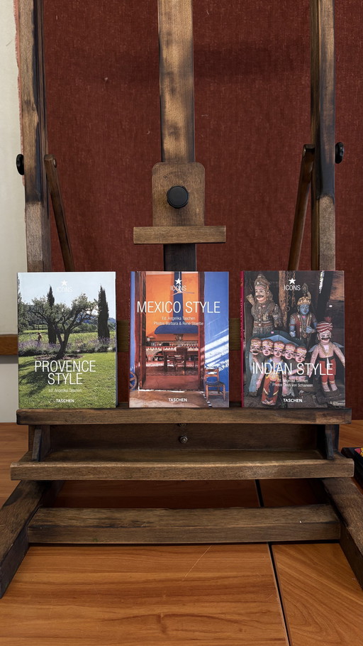 Ensemble de 3 livres de style TASCHEN - Provence, Mexique et Inde