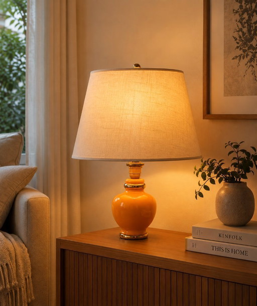 Keramische lamp met craqueléglazuur, Le Dauphin 1980.