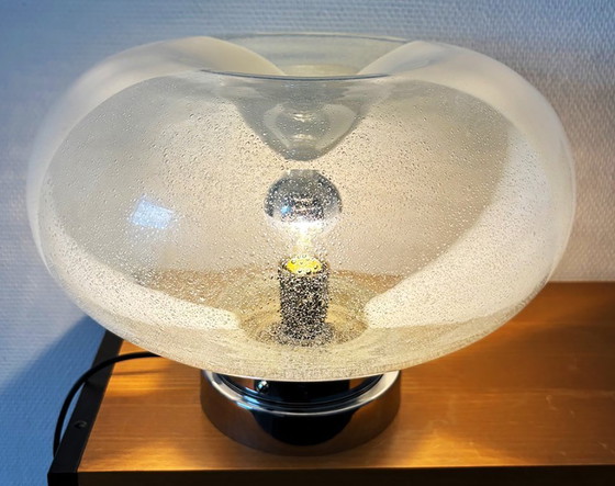 Image 1 of Mazzega Murano Lampe Pulginiso Glas und Edelstahl 1971