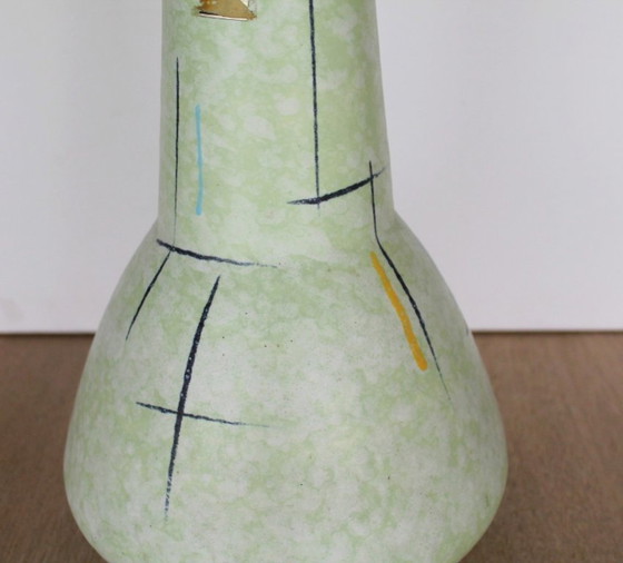 Image 1 of Vaso da terra Scheurich, anni '50, con residui dell'etichetta originale Europ Linie, Germania Ovest, era atomica