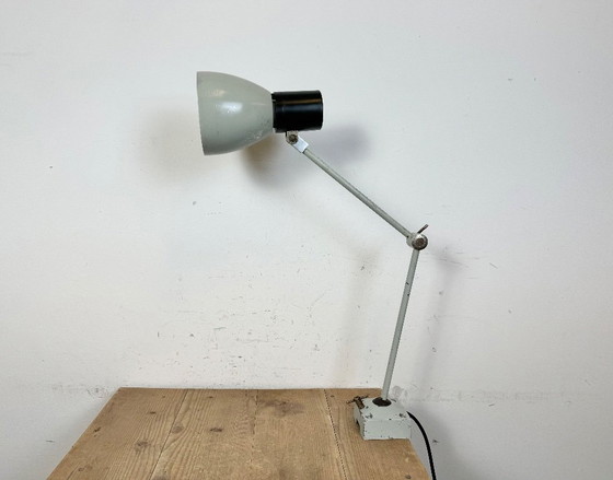 Image 1 of Lampada da tavolo industriale grigia di Elektrosvit, anni '70