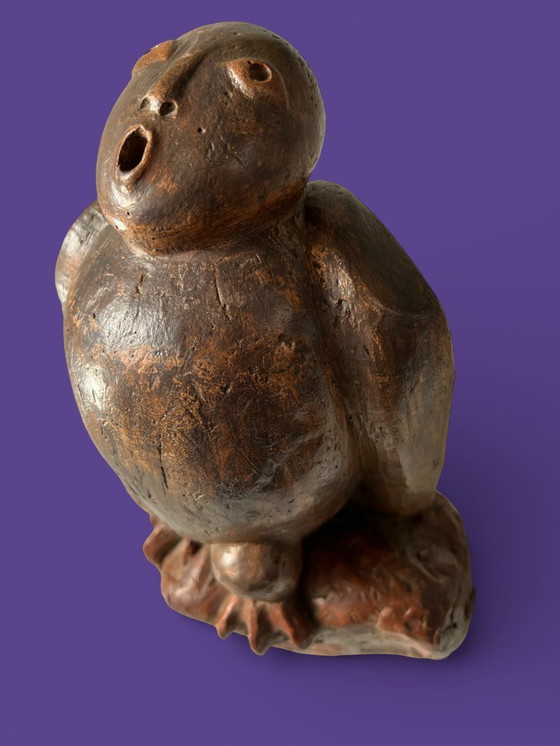 Image 1 of Expressief terracotta beeld van Belgisch kunstenares Anne Canneel