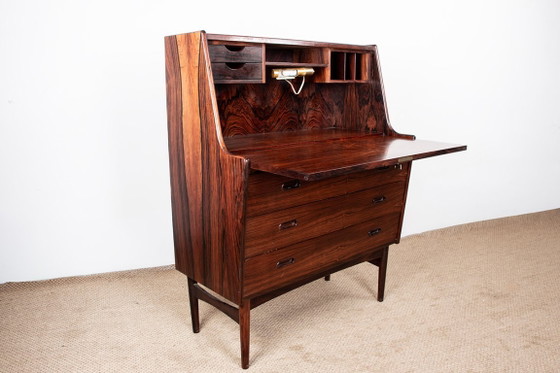 Image 1 of Secretaire, scrivania, danese in palissandro modello 37 di Arne Wahl Iversen per Vinde Mobelfabrik 1960.