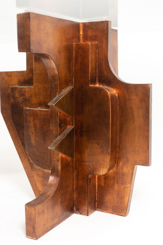 Image 1 of Matteo Ceccarelli. Sculpturale tafel in de "brutalistische" stijl. Jaren 80.