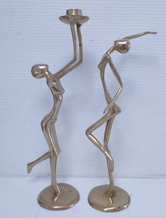 Candeliere scultoreo vintage in bronzo dorato e bronzo dorato – Portacandele, Bronze (photo 7 of 9)