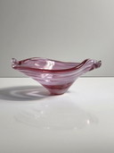 Bol vintage en alexandrite à rayures de Murano, Italie, années 70, verre mi-siècle, néodyme