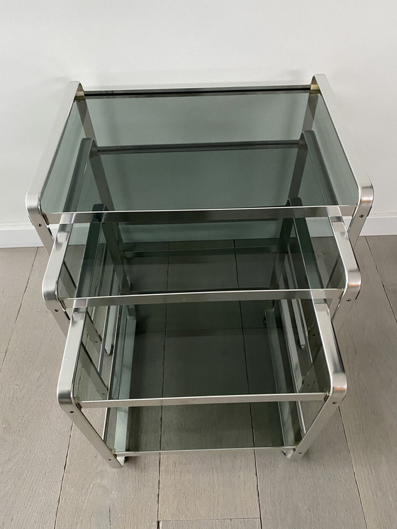 Image 1 of 3 bijzettafels vintage